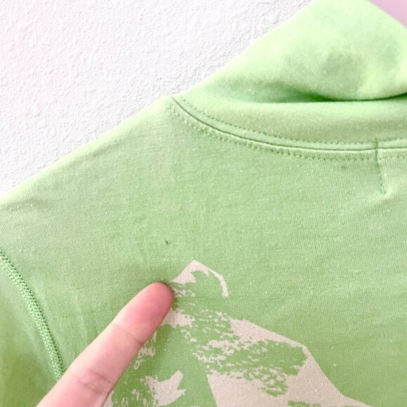 Neve St Moritz Zip Neck Printed Ski Base Layer Shirt Silk Wool Blend Green XS - Picture 3 of 6